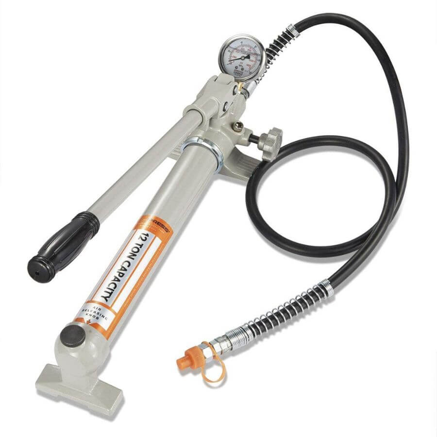 12 Ton Capacity Hydraulic Hand Pump With Gauge  - User Manual & Troubleshooting