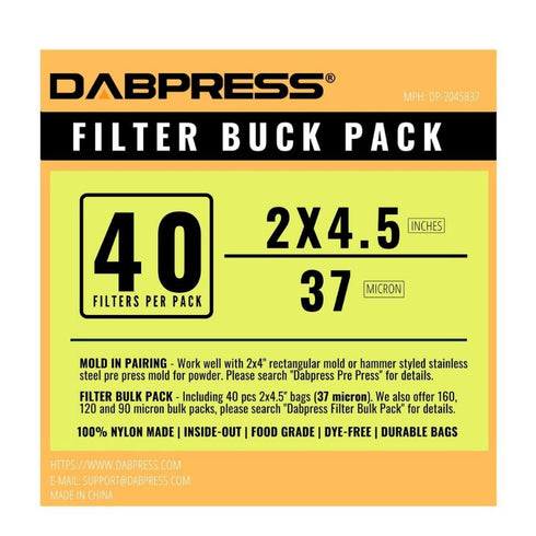 Dabrpess Rosin Press Bags 37 Micron for Hash, Kief