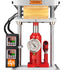 Dabpress Amberigo 4-ton rosin press in operation, extracting rosin onto parchment paper between insulated solid aluminum heating platens.