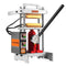 Front view of the Dabpress Amberigo 4-ton rosin press showcasing its compact solid steel frame and dual heated plates.