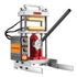 Side angle view of the Dabpress Amberigo 4-ton rosin press displaying its space-saving tabletop design and durable build quality.