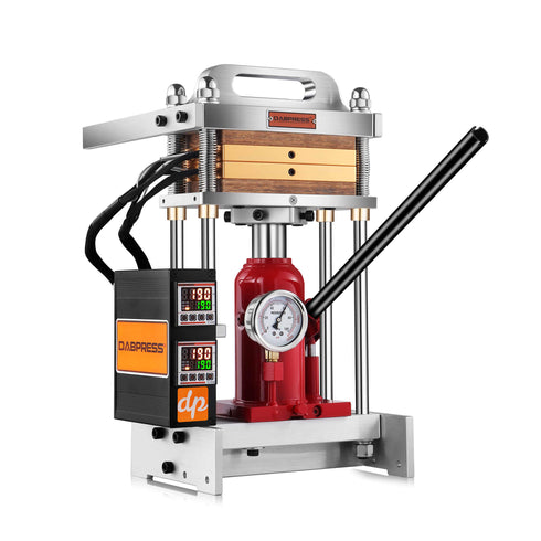 DABPRESS Truebar 10 Ton Flagship Rosin Press - Rigid Direct-Connect 4x7" Heat Plates Machine for Faint Amber Extracts