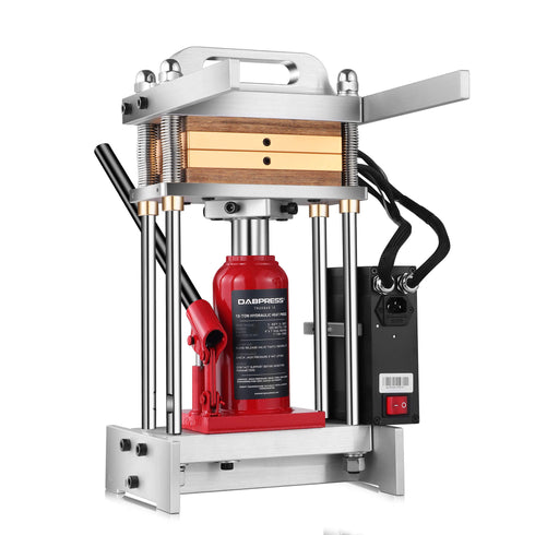 DABPRESS Truebar 10 Ton Flagship Rosin Press - Rigid Direct-Connect 4x7" Heat Plates Machine for Faint Amber Extracts