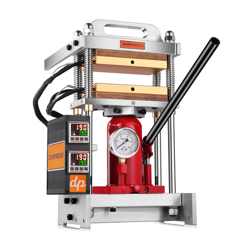 DABPRESS Truebar 10 Ton Flagship Rosin Press - Rigid Direct-Connect 4x7" Heat Plates Machine for Faint Amber Extracts