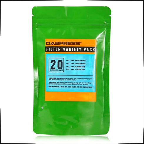 Dabpress variety rosin press bags 160, 120, 90 and 37 micron bags